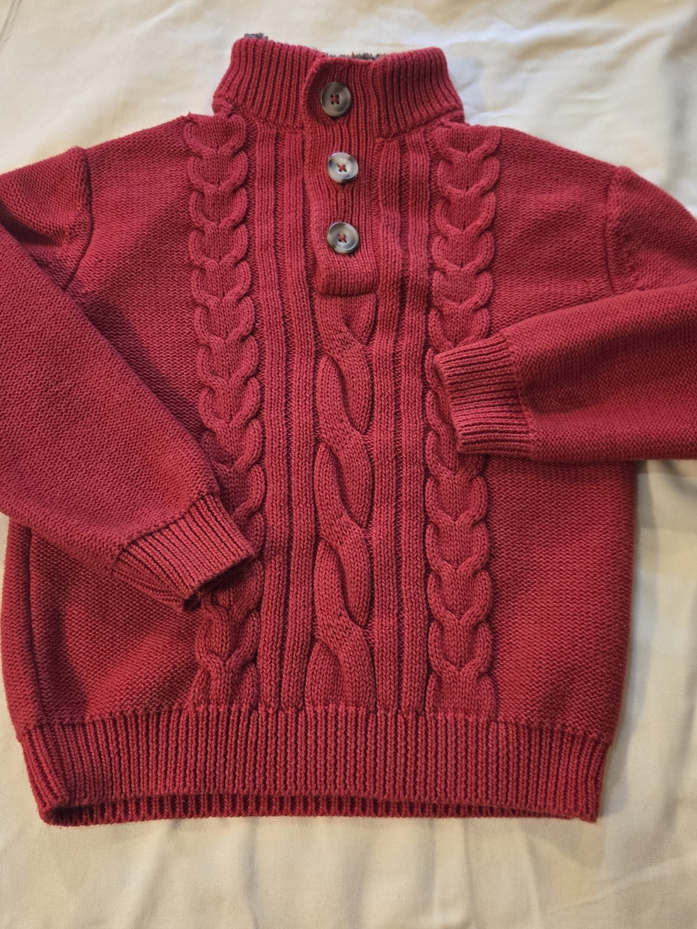 Men's Cable-Knit Turtleneck Sweater in Red
